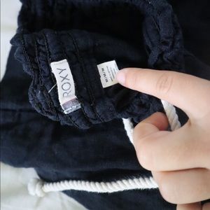 Roxy Oceanside Flare Black Linen Pants